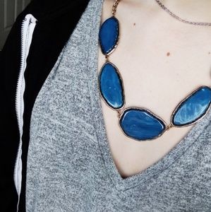 Blue Stone Statement Necklace